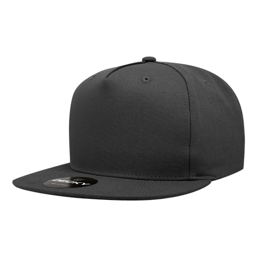 5 Panel High Profile Structured Cotton Blend Snapback