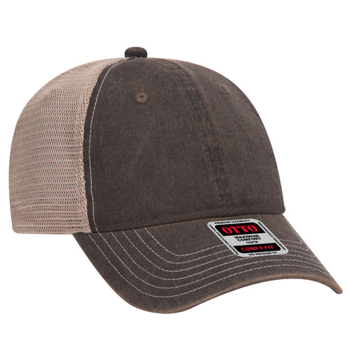 OTTO CAP® 6 Panel Low Profile Mesh Back Trucker Dad Hat