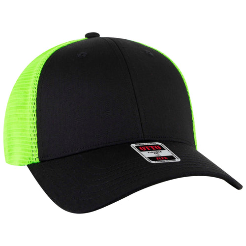 OTTO CAP® OTTO FLEX® Fitted 6 Panel Low Profile Mesh Back Trucker Hat