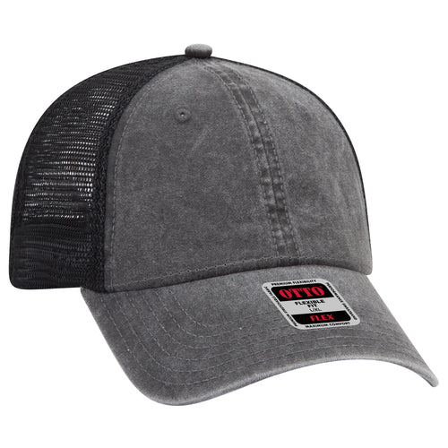 OTTO CAP® OTTO FLEX® Fitted 6 Panel Low Profile Mesh Back Trucker Hat