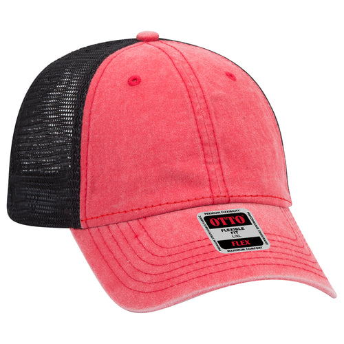 OTTO CAP® OTTO FLEX® Fitted 6 Panel Low Profile Mesh Back Trucker Hat