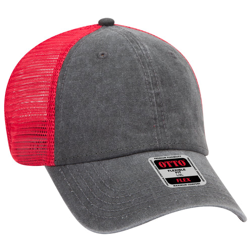 OTTO CAP® OTTO FLEX® Fitted 6 Panel Low Profile Mesh Back Trucker Hat