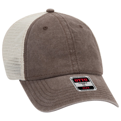OTTO CAP® OTTO FLEX® Fitted 6 Panel Low Profile Mesh Back Trucker Hat