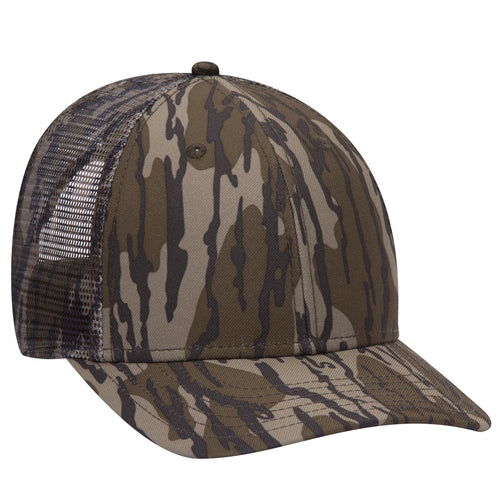 OTTO CAP® Mossy Oak Camouflage Superior Polyester Twill 6 Panel Low Profile Mesh Back Trucker Hat