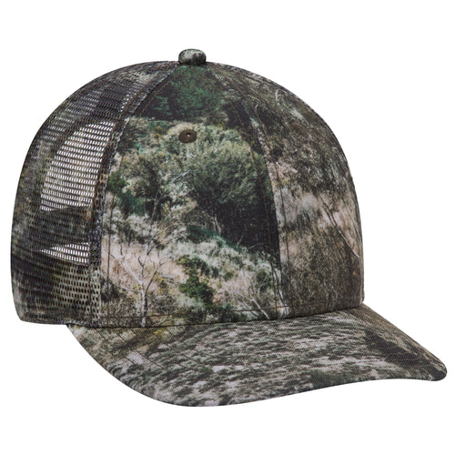 OTTO CAP® Mossy Oak Camouflage Superior Polyester Twill 6 Panel Low Profile Mesh Back Trucker Hat