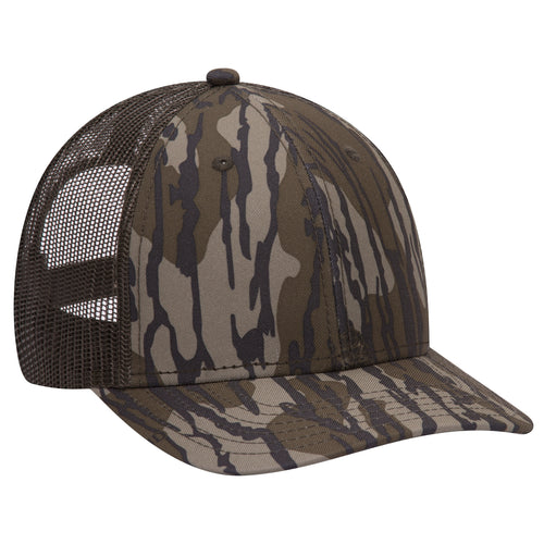OTTO CAP® Mossy Oak Camouflage 6 Panel Low Profile Mesh Back Trucker Hat