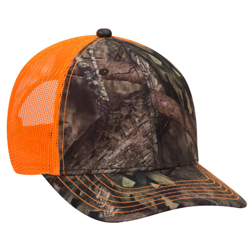 OTTO CAP® Mossy Oak Camouflage 6 Panel Low Profile Mesh Back Trucker Hat