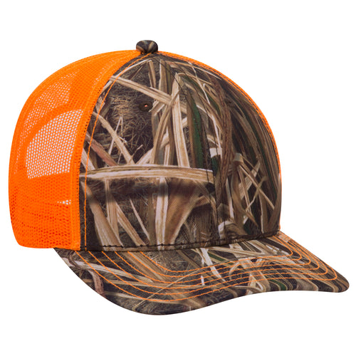 OTTO CAP® Mossy Oak Camouflage 6 Panel Low Profile Mesh Back Trucker Hat