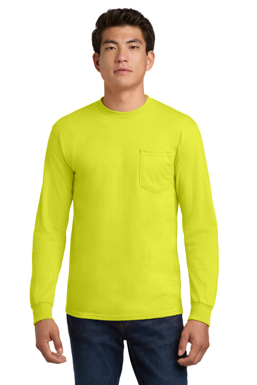 Gildan ®  - Ultra Cotton ®  100% US Cotton Long Sleeve T-Shirt with Pocket.  2410