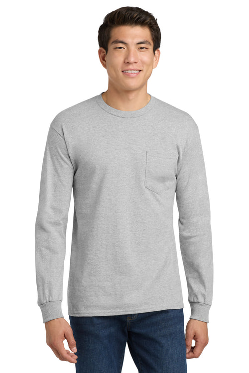 Gildan ®  - Ultra Cotton ®  100% US Cotton Long Sleeve T-Shirt with Pocket.  2410