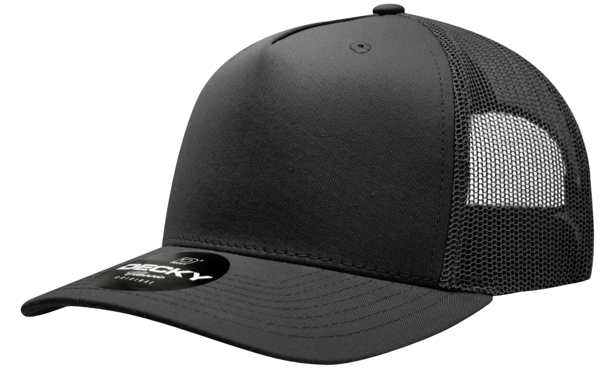 5 Panel Mid Profile Structured Cotton Blend Trucker