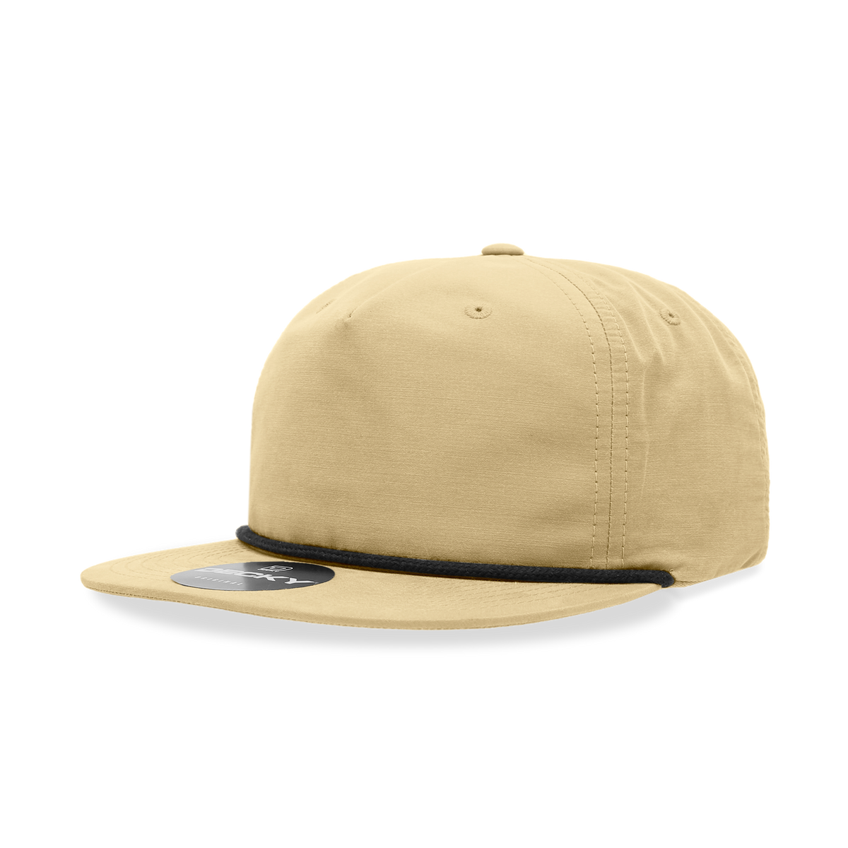 5 Panel Half Dome Profile Relaxed Cotton Blend Rope Hat