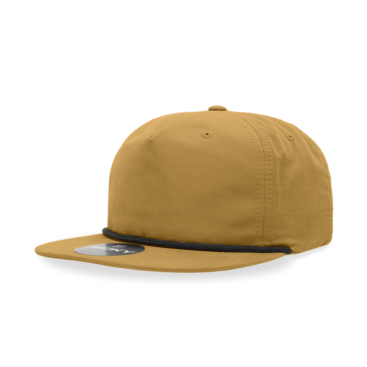 5 Panel Half Dome Profile Relaxed Cotton Blend Rope Hat