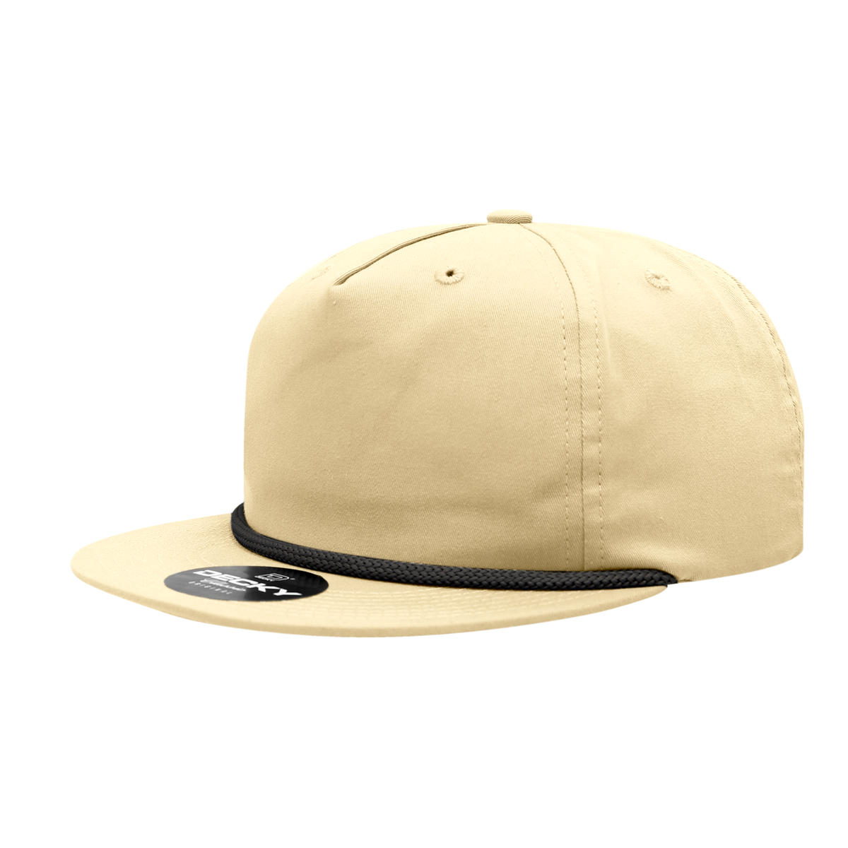 5 Panel Half Dome Profile Relaxed Cotton Blend Rope Hat