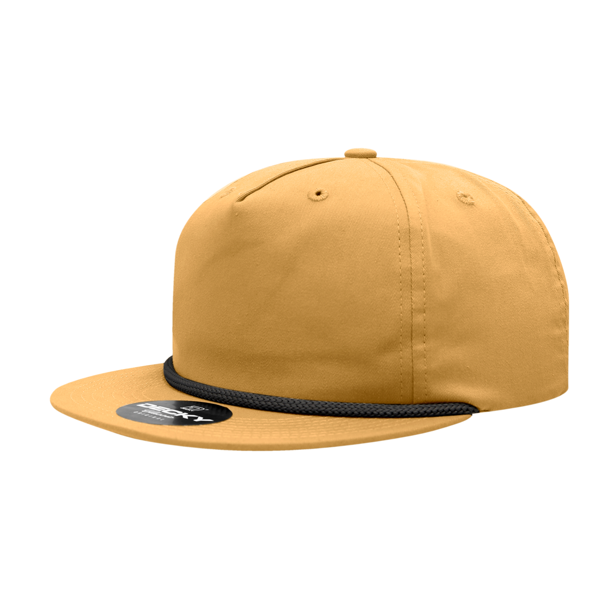 5 Panel Half Dome Profile Relaxed Cotton Blend Rope Hat