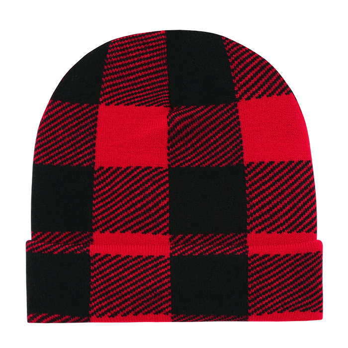 Long Plaid Beanie