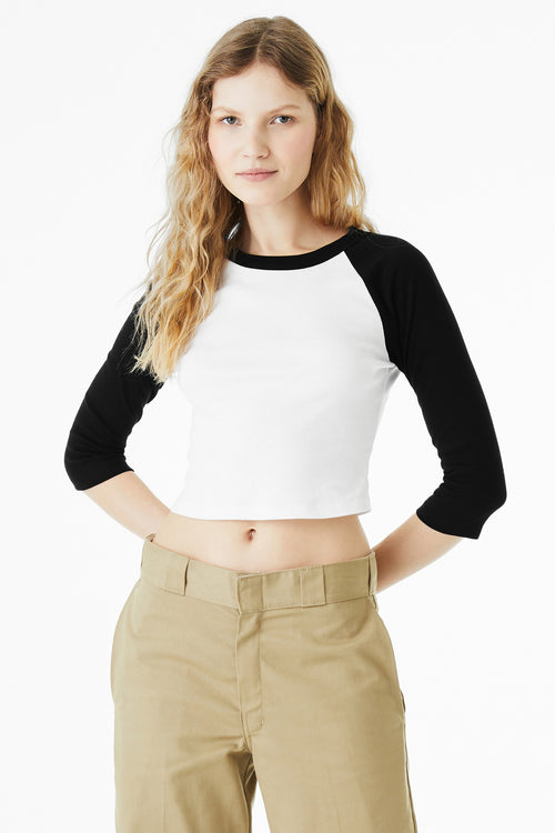 BELLA+CANVAS ®  Women's Micro Rib 3/4 Raglan Baby Tee BC1200