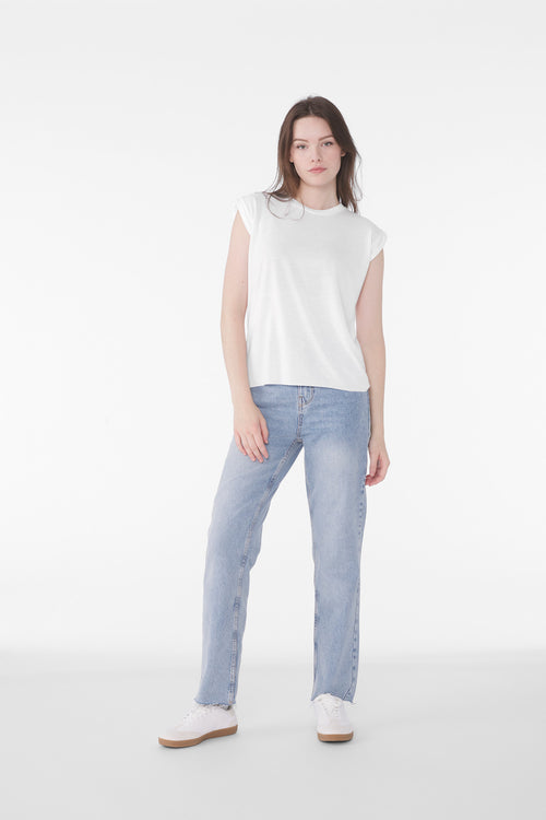 BELLA+CANVAS ®  Women's Flowy Muscle Tee with Rolled Cuffs BC8804