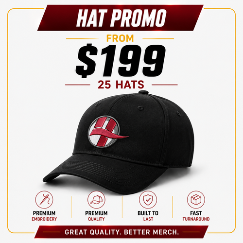 25 Hat Promo from $199