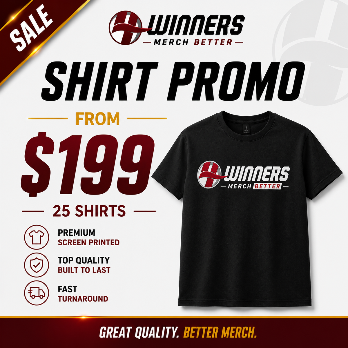 25 Custom T-Shirts | Your Logo | $199