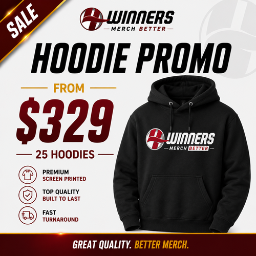 25 Custom Hoodies | Your Logo | From $329