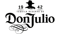 Don Julio Tequila Reserva brand logo in black on a white background, featuring the text '1942 TEQUILA RESERVA DE Don Julio' and a silhouette of a cowboy wearing a hat.