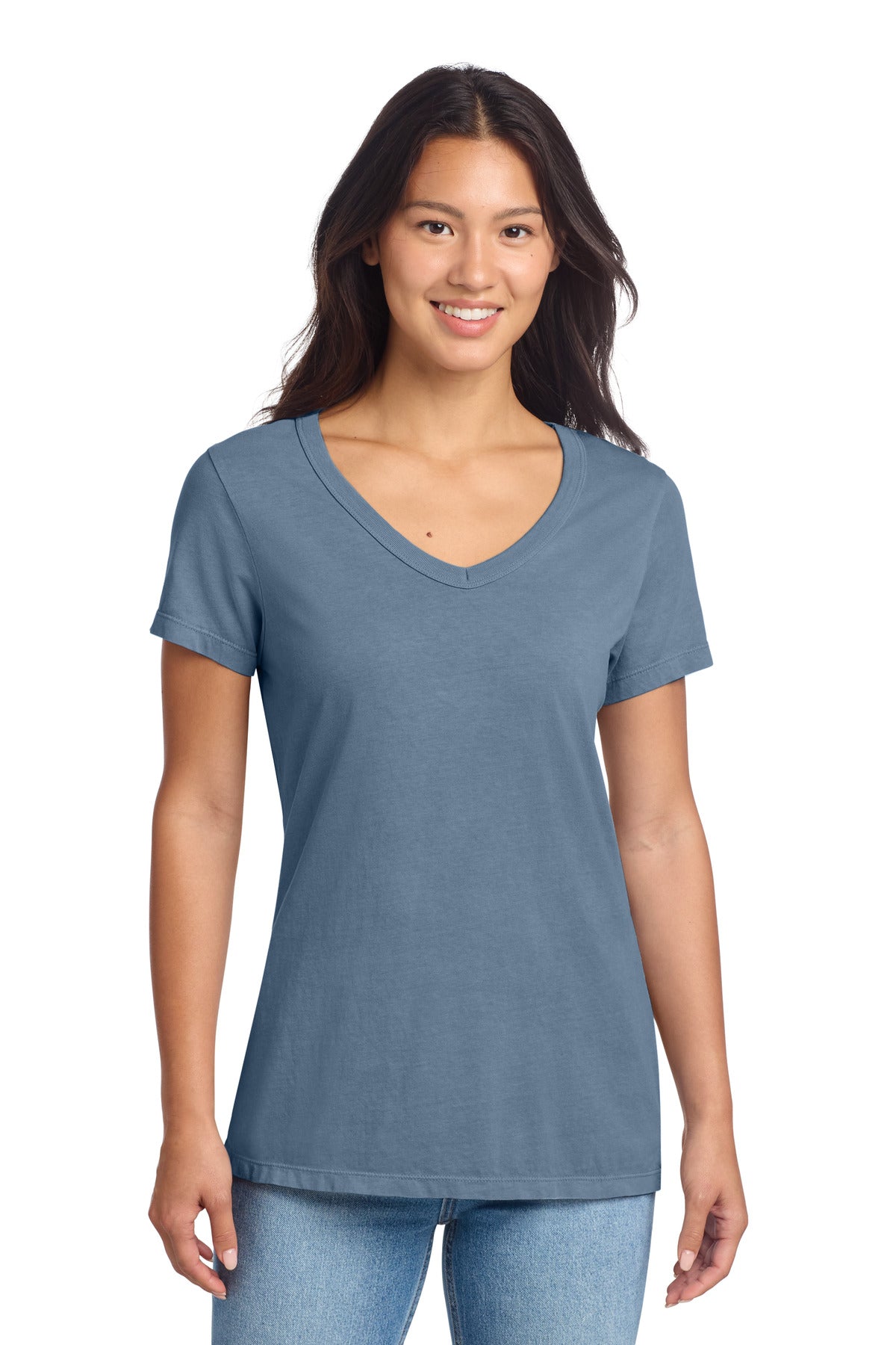Port & Co ®  Women's Beach Wash ®  Garment-Dyed V-Neck Tee LPC099V
