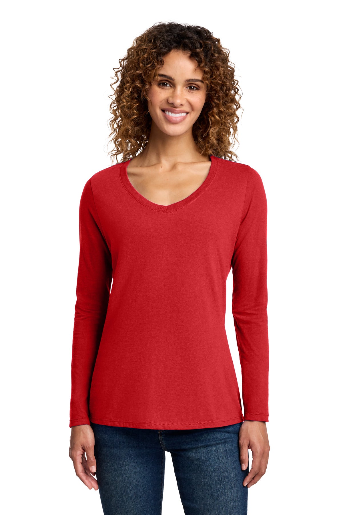 Port & Co ®  Women's Long Sleeve Fan Favorite V-Neck Tee. LPC450VLS