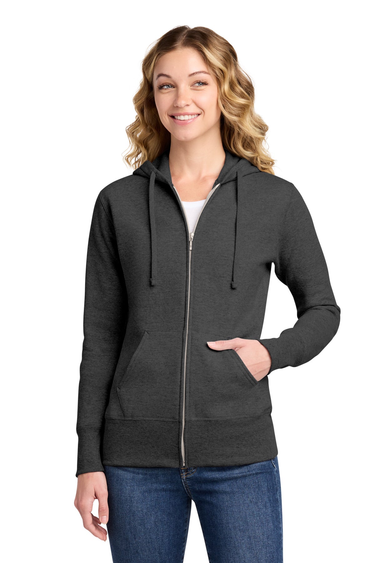 Port & Co ®  Women's Core Fleece Full-Zip Hooded Sweatshirt. LPC78ZH