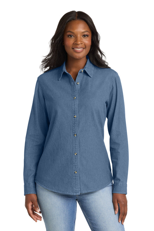Port & Co ®  Women's Long Sleeve Value Denim Shirt.  LSP10