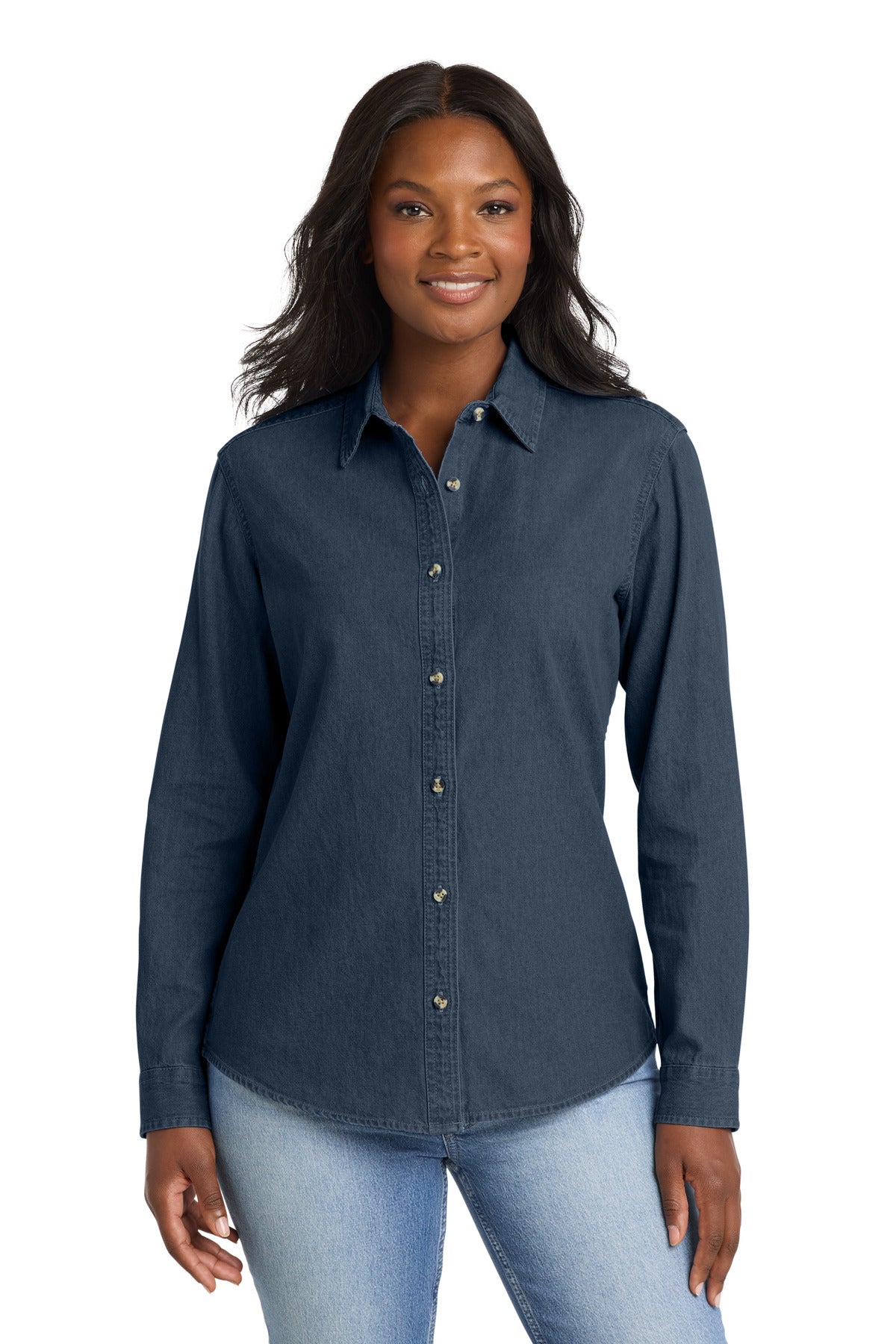 Port & Co ®  Women's Long Sleeve Value Denim Shirt.  LSP10
