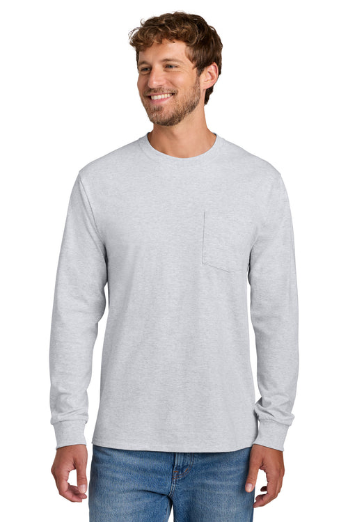 Port & Co ®  Long Sleeve Essential Pocket Tee.  PC61LSP