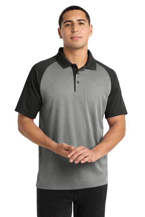 Sport-Tek  ®  PosiCharge  ®  RacerMesh  ®  Raglan Heather Block Polo. ST641