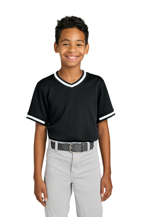 Sport-Tek ®  Youth Tough Mesh V-Neck Baseball Jersey YST221