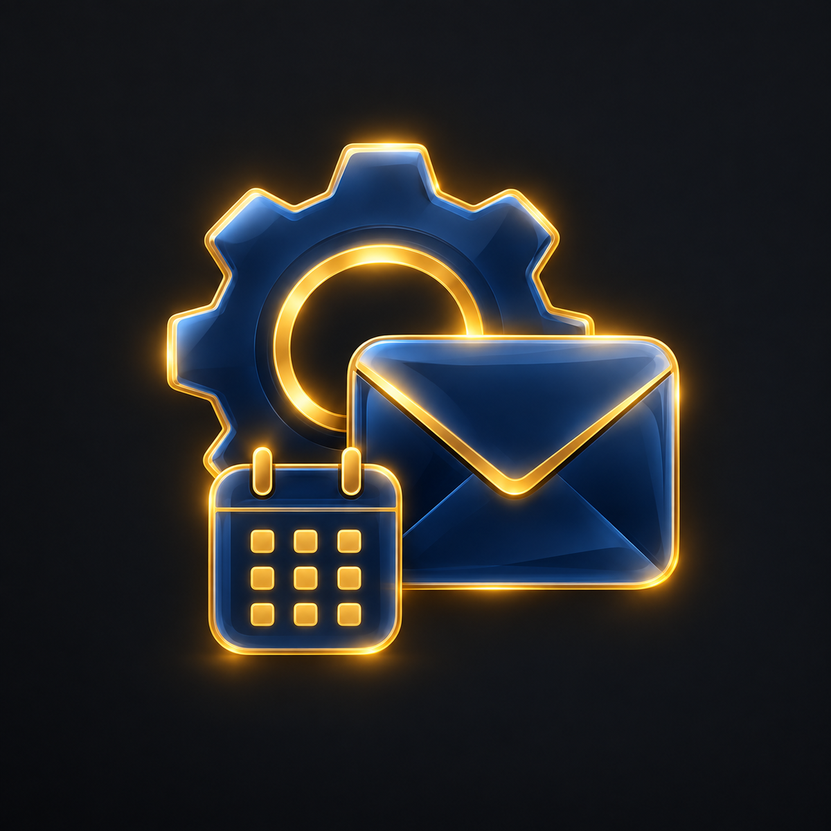 AI concept icon representing managed email, SMS, and social content