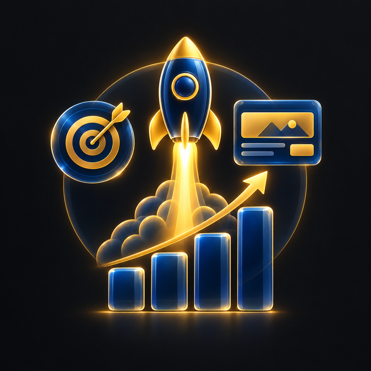 AI concept icon representing full-service ad account management and growth