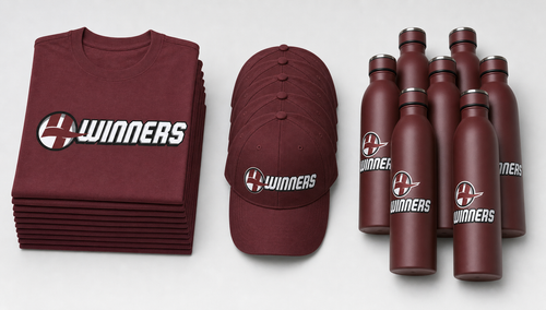 Enterprise merchandise kit - branded t-shirts, hats, and water bottles