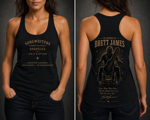 Songwriters Under The Stars Ladies Tank Top - concept mockup